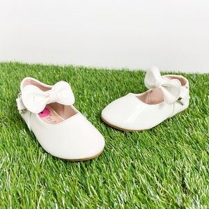 Link White Bow Toddler Dress Shoes